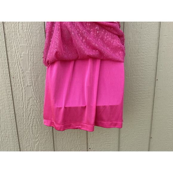 NWT $165 Aidan Mattox Pink Sequins Women Dress Size 8M Glamorous Luxury Barbie - Picture 9 of 15